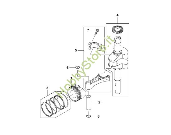 Picture of C - Pistone/albero motore FJ180V-BS51